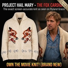 Project Hail Mary Wolf Cardigan Ryan Gosling Grace Beige Fox Knitted Zip Sweater picture