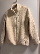 NWOT Eddie Bauer Women's Sherpa Fleece Jacket Cream Full Zip Pocket Size Small picture