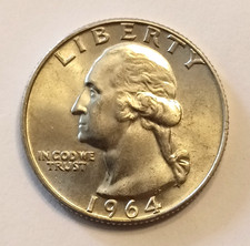1964-D D/D RPM Silver Washington Quarter Dollar in Gem BU condition. picture