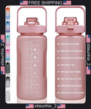 Large Motivational Water Bottle 64oz Tritan Leakproof with Straw and Handle picture