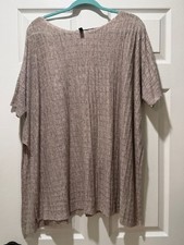 Eileen Fisher Relaxed Ribbed Short-Sleeve Tunic in Light Taupe picture