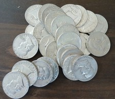 $10 Face Value Benjamin Franklin Half Dollars 90% Silver . 20 Coins . BARTER SL picture