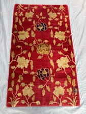 3.1x5.2ft hand knotted silk style floral design caucasian vintage rug picture