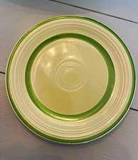 Vintage Ultra Rare 1940s Fiesta Green Stripe on Ivory Plates – Set of 9 – Homer picture