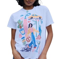 Mure + Grand New York NYC Sketchbook Graphic T-Shirt M Crew Neck picture
