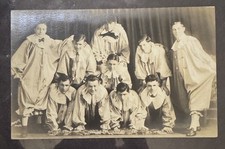 Vintage 1910s Pierrot Clown Troupe RPPC Chicago Pavlik Studio Costume Photo picture
