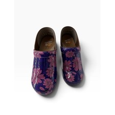Dansko XP 2.0 Patent Leather Clogs Purple Bloom Cottagecore Nurse Sz 9.5-10 picture