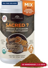 Naturealm Sacred 7 Organic Mushroom Powder Supplement | 60-Day Supply | 7-in-1 B picture