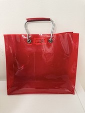 RARE Martin Margiela 6 Red PVC Tote Clear Vtg Vintage Y2K Aluminum Handles picture