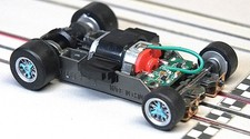 AFX Mega-G +   1.5 inch Short Wheelbase Chassis w/ Body Clip Turquoise Knockoffs picture