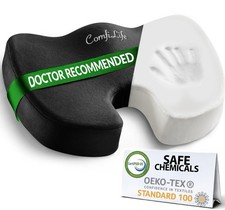 ComfiLife Premium Comfort Seat Cushion - Non-Slip Orthopedic 100% Black picture