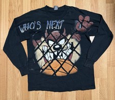 Vintage 1996 Space Jam Taz Long Sleeve Shirt L Freeze Warner Bros Who’s Next picture