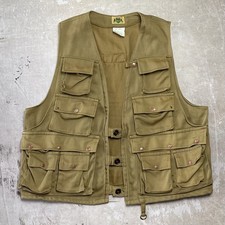 True Vintage 1950's IDEAL Fly Fishing Canvas Vest Made in USA Style 1920 picture
