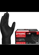 GLOVEWORKS Black Nitrile Gloves - 6 mil Disposable, Large (Pack of 100) Mechanic picture