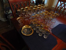 Vintage Tiffin Franciscan Gold Rim Encrusted 22k Gold Band 37 PIECE SET picture