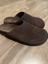 Rick Owens Dark Brown Suede Granola Mules in EU Size 44, Excellent Condition picture
