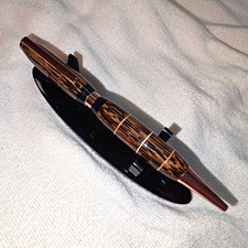 Handmade Black Palm Wood Ballpoint Pen, Copper Trim, Black Ink picture