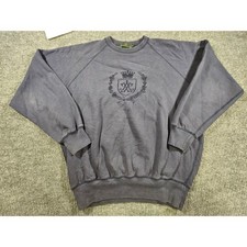 Vintage Abercrombie & Fitch Embroidered Crest Sweatshirt XL Navy Blue Raglan picture