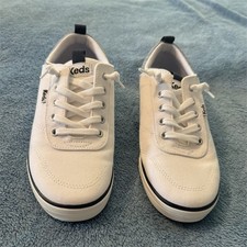 Keds Women's White Low Top Canvas Lace-Up Sneakers Ortholite Breathable Walk picture