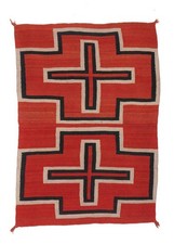 3×5 Ft Red Navajo Wool Kilim Rug Native American style Southwest Aztec Area Rug picture