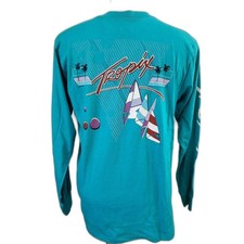 Vtg NOS 80s Tropix Long sleeve T-Shirt, Surf, Beach, Large, Single Stitch, USA picture