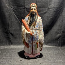 Vintage Chinese Famille Rose Porcelain Lu Xing Statue (God of Prosperity) 15 picture