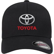 Toyota Motor Auto Logo Black Hat Flexfit Baseball Cap Printed Emblem S/M & L/XL picture