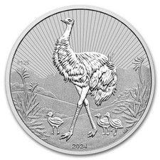2024 Australia 2 oz .9999 Silver The Next Generation Emu & Baby BU - In Capsule picture