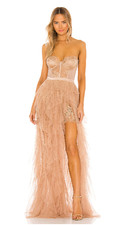 For Love & Lemons x REVOLVE Bustier Gown, warm taupe color in size SMALL picture