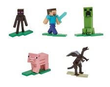 Minecraft 5 figure Set: Steve Creeper Enderman Pig & Ender Dragon Xbox trending picture
