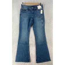 Aeropostale Jeans Womens 8 Blue Low Rise Flare Denim Stretch Medium Wash NEW picture