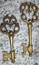 Vintage Metal key set larger key is 18x6 Inches and smaller one is 15x6 Inches picture