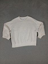 Aerie Go To Sweatshirt Women Medium White Fleece Oversized Fit Bandana Patchwork picture