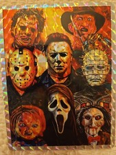 Vtg 2000's Jason, Chucky & More Prismatic Vending Machine Sticker Horror. Crazy picture