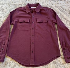 Outerknown Men’s Flannel Blanket Burgundy Shirt Organic Cotton Long Sleeve Sz S picture