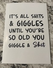 Funny Birthday Sh**s & Giggles Humor 4.6”x6.6” Blank Inside Greeting Card picture