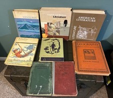 Vintage Textbook & Children's Book Lot of 8: Readers, Geography, Literature, picture
