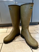 Le Chameau Chasseur Boots Mens EUSize 46 Olive Leather Lined picture