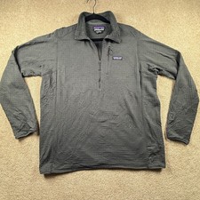 Patagonia R1 Regulator Fleece Pullover Mens XL Charcoal Grey Quarter Zip Grid picture