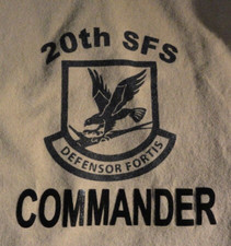 DISCONTINUED 20TH SFS SECURITY FORCES SQUADRON COMMANDER SAND UNIT T SHIRT LARGE picture