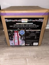 Gemmy Orchestra of Lights Crystal Swirl Gift Present Box Stack Trio New 4 2025 picture