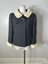Vintage 50s Rothschild Fur Trimmed Wool Blazer Jacket picture