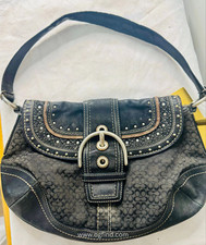 🔥 RARE Y2K Coach Soho Buckle Shoulder Bag – Black/Brown Signature – Leather, Su picture