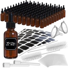 Nevlers 1 oz Amber Glass Dropper Bottle (Set of 100) | Includes Labels picture