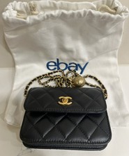 VINTAGE CHANEL BAG Pearl Crush Flap Clutch with Chain - Quilted Lambskin Mini picture