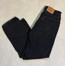 Vintage Levis 505 Jeans Mens 34x30 Black Made in USA Regular Fit Straight Leg picture