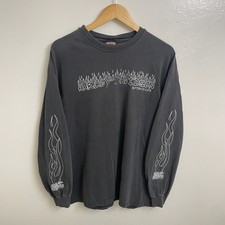 Vintage 90s Harley Davidson Flame Graphic San Diego Long Sleeve Shirt Faded picture