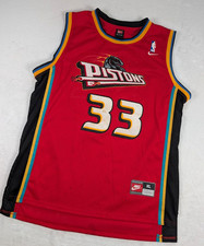 Vtg Detroit Pistons Grant Hill Nike Jersey Mens XL Red Stitched Basketball NBA picture