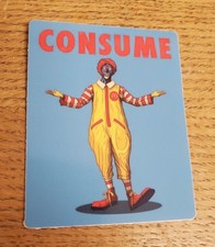 THEY LIVE MOVIE 🎬 STICKER CONSUME GOY SLOP MCDONALD'S 🍔 🍔  picture