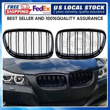 For 2009-2011 BMW 3 Series E90 E91 325i 328i LCI Gloss Black Front Kidney Grille picture